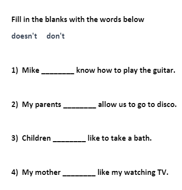 Simple Present Tense Negative Form Fill In Blanks Exercise No 21 Englishpedia Net Simple Present Tense Negative Form Fill In Blanks Exercise No 21 Englishpedia Net