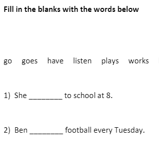 Simple Present Tense Positive Fill In The Blanks Exercise No 12 Englishpedia Net Simple Present Tense Positive Fill In The Blanks Exercise No 12 Englishpedia Net
